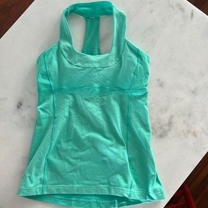 Green Lululemon workout top